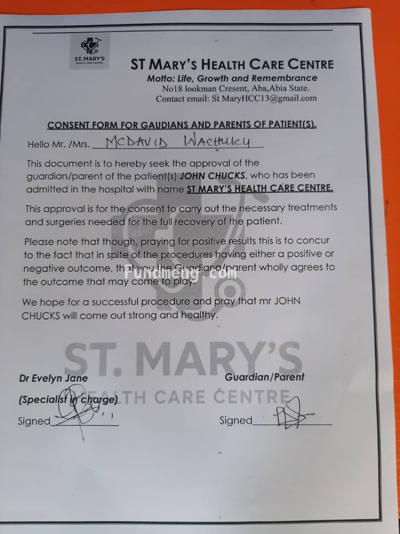 Help save a soul from the clutches of cancer, help safe mr John Chuck's live whole again