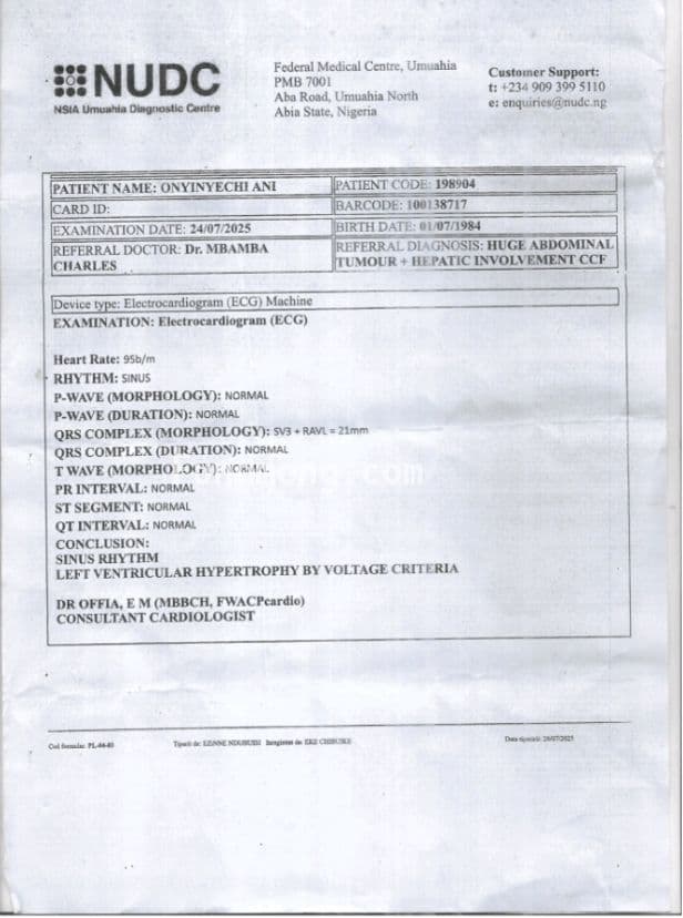 Request for financial assistance for urgent surgical operations - Onyinyechi Ani