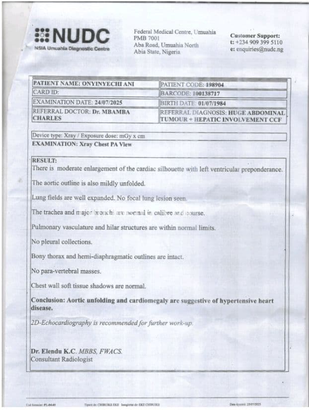 Request for financial assistance for urgent surgical operations - Onyinyechi Ani