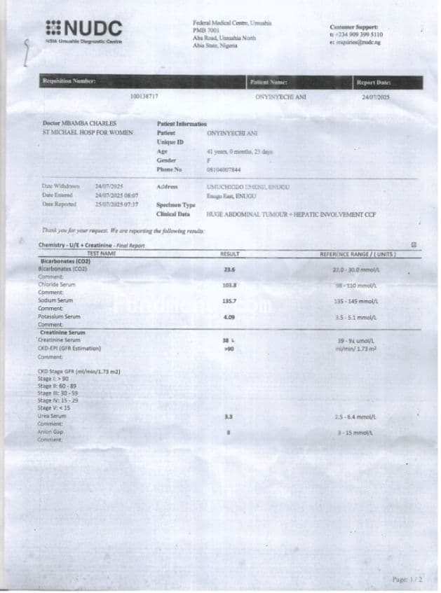 Request for financial assistance for urgent surgical operations - Onyinyechi Ani