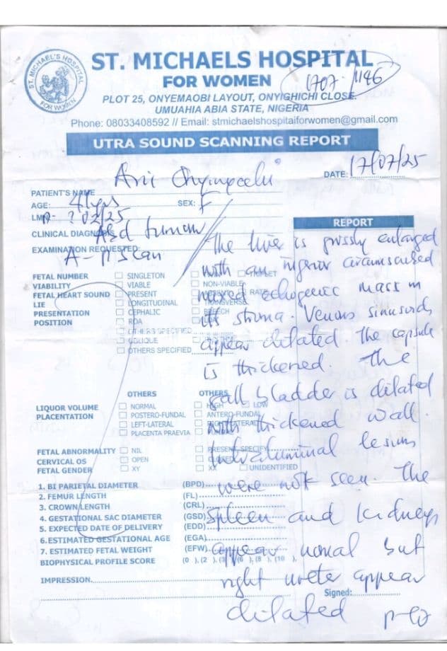 Request for financial assistance for urgent surgical operations - Onyinyechi Ani